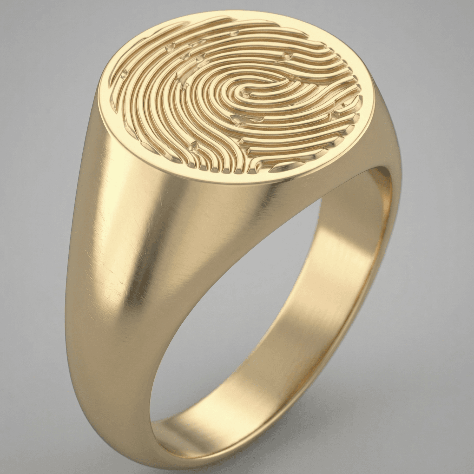 Generated signet ring with fingerprint top